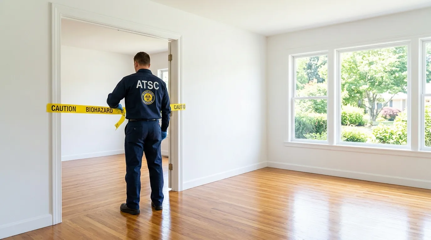 Certified biohazard cleanup crew performing Decomposition Cleanup in Milton